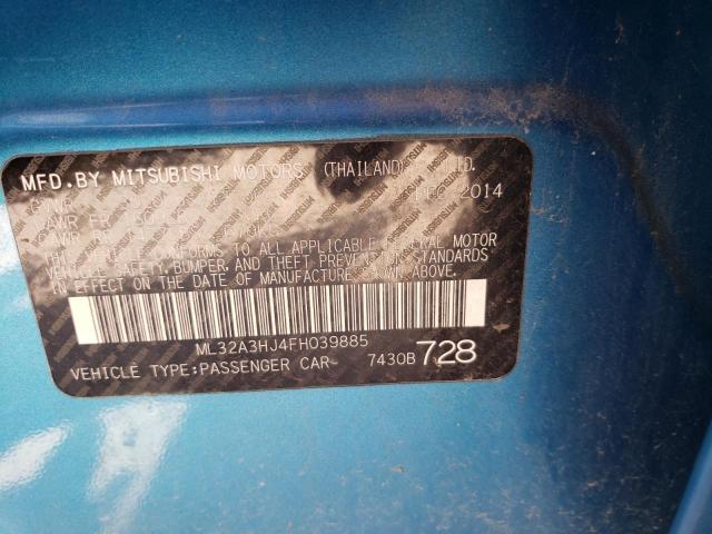 Photo 10 from auction – 2015 MITSUBISHI MIRAGE DE with VIN ML32A3HJ4FH039885