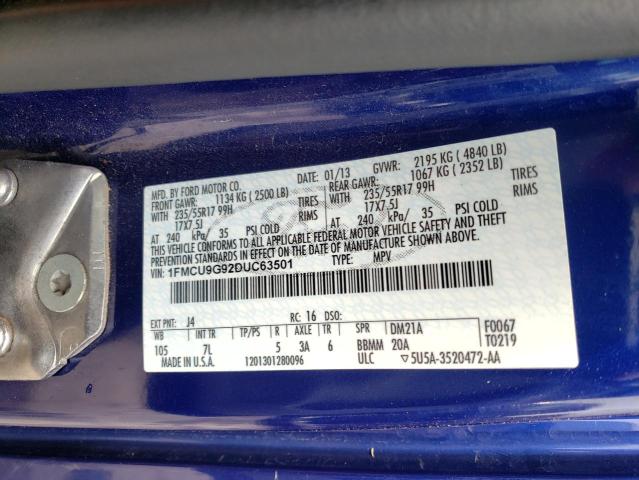صورة رقم 10 من المزاد - 2013 FORD ESCAPE SE مع VIN 1FMCU9G92DUC63501