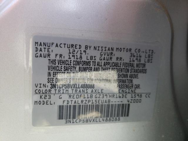 Photo 10 from auction – 2020 NISSAN KICKS S with VIN 3N1CP5BVXLL488088