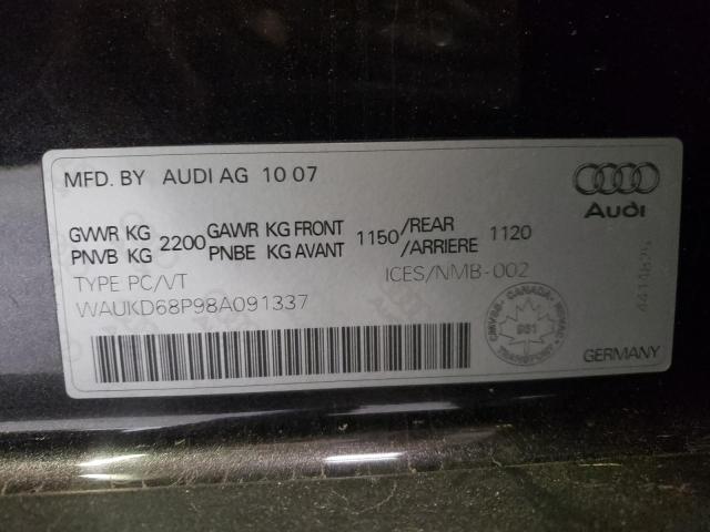 Photo 10 from auction – 2008 AUDI A3 S-LINE with VIN WAUKD68P98A091337