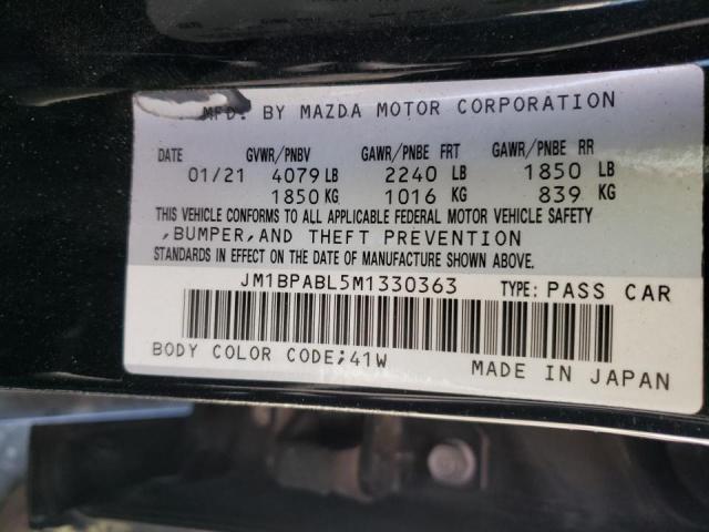 Photo 10 from auction – 2021 MAZDA 3 SELECT with VIN JM1BPABL5M1330363
