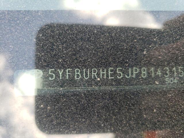 Photo 9 from auction – 2018 TOYOTA COROLLA L with VIN 5YFBURHE5JP814315