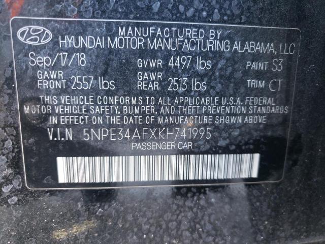 Photo 10 from auction – 2019 HYUNDAI SONATA LIM with VIN 5NPE34AFXKH741995