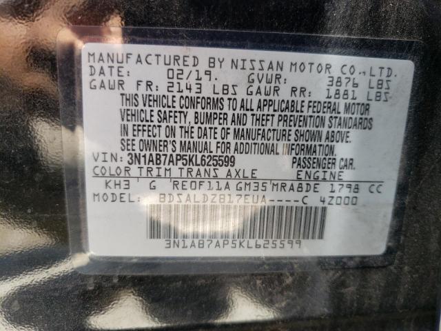Photo 10 from auction – 2019 NISSAN SENTRA S with VIN 3N1AB7AP5KL625599