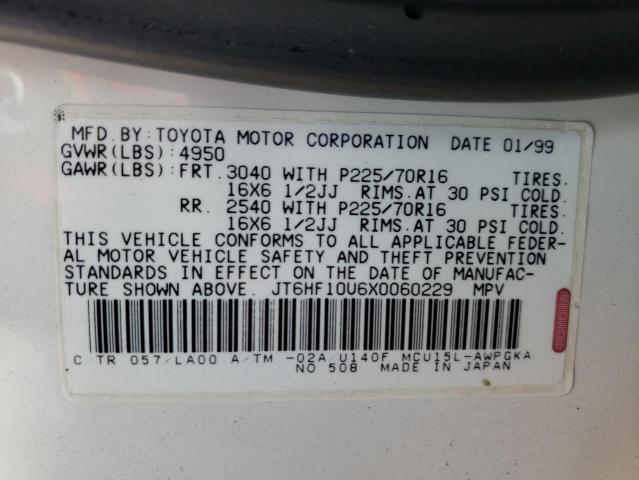 Photo 10 from auction – 1999 LEXUS RX 300 with VIN JT6HF10U6X0060229