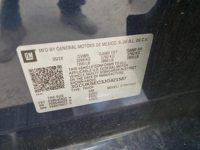 Photo 10 from auction – 2018 CHEVROLET SILVERADO with VIN 3GCUKSEC3JG421587