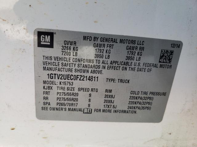 Photo 10 from auction – 2015 GMC SIERRA K15 with VIN 1GTV2UEC0FZ214811