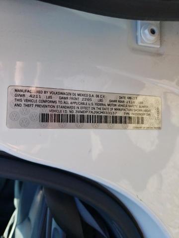 Photo 10 from auction – 2012 VOLKSWAGEN JETTA SE with VIN 3VWDP7AJ9CM033137