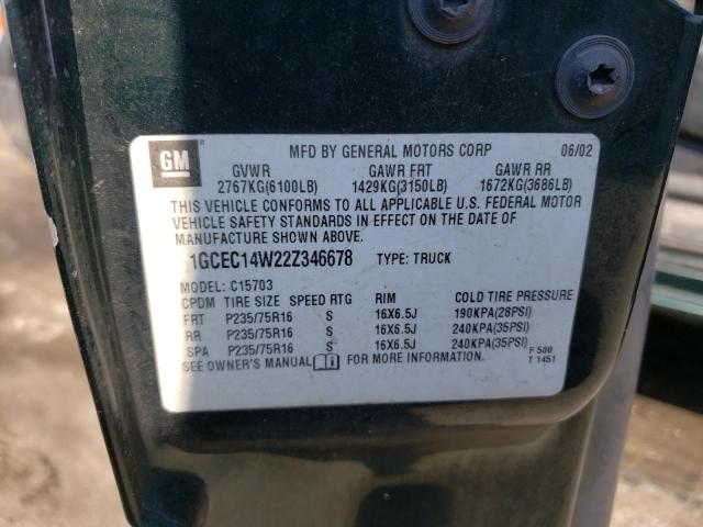 Photo 10 from auction – 2002 CHEVROLET SILVERADO with VIN 1GCEC14W22Z346678