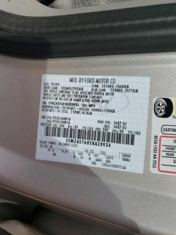 Photo 10 from auction – 2005 FORD FREESTAR S with VIN 2FMZA57685BA28934