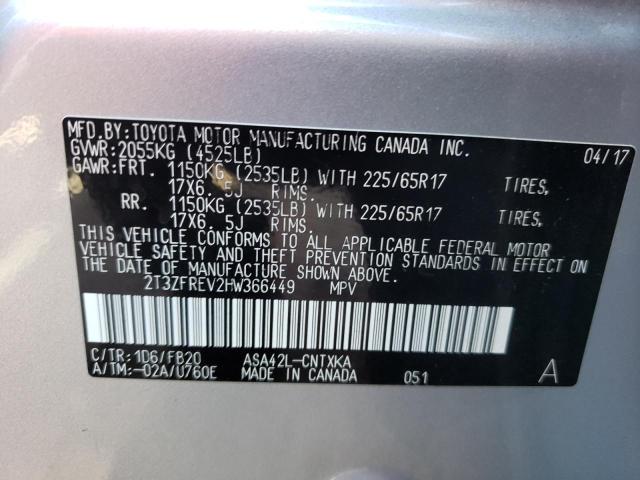 Photo 10 from auction – 2017 TOYOTA RAV4 LE with VIN 2T3ZFREV2HW366449
