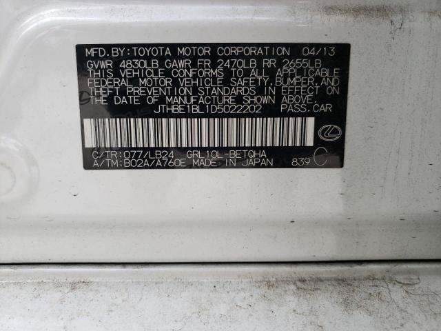 Photo 10 from auction – 2013 LEXUS GS 350 with VIN JTHBE1BL1D5022202