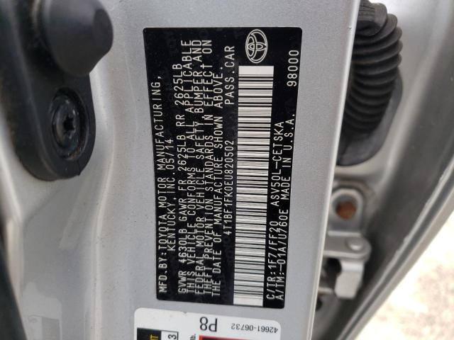 Photo 10 from auction – 2014 TOYOTA CAMRY L with VIN 4T1BF1FK0EU820502