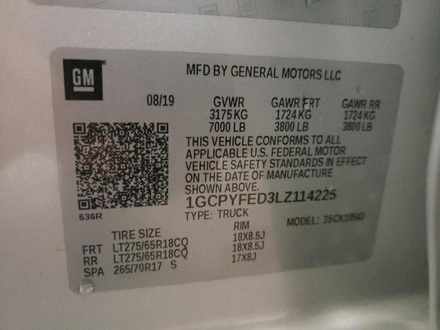 Photo 10 from auction – 2020 CHEVROLET silverado with VIN 1GCPYFED3LZ114225