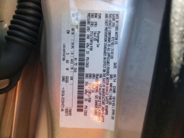 Photo 10 from auction – 2014 FORD FOCUS SE with VIN 1FADP3K21EL408211