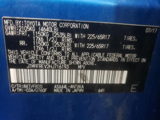 Photo 10 from auction – 2017 TOYOTA RAV4 LE with VIN JTMBFREV2HJ716193