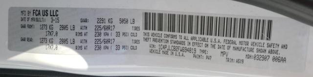 Photo 10 from auction – 2015 JEEP CHEROKEE L with VIN 1C4PJLCB2FW694819