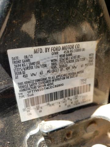 Photo 10 from auction – 2012 FORD F250 SUPER with VIN 1FT7W2BT4CEC82800