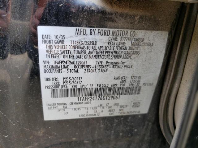 Photo 10 from auction – 2006 FORD FIVE HUNDR with VIN 1FAFP24126G129061