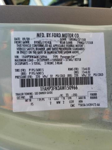 Photo 10 from auction – 2010 FORD FOCUS with VIN 1FAHP3FN3AW150966