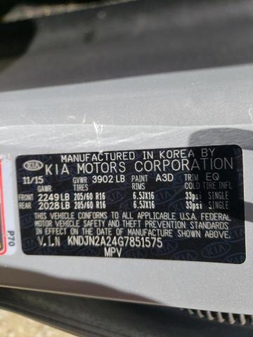 Photo 10 from auction – 2016 KIA SOUL with VIN KNDJN2A24G7851575