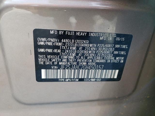 Photo 10 from auction – 2016 SUBARU FORESTER 2 with VIN JF2SJAHC2GH450157