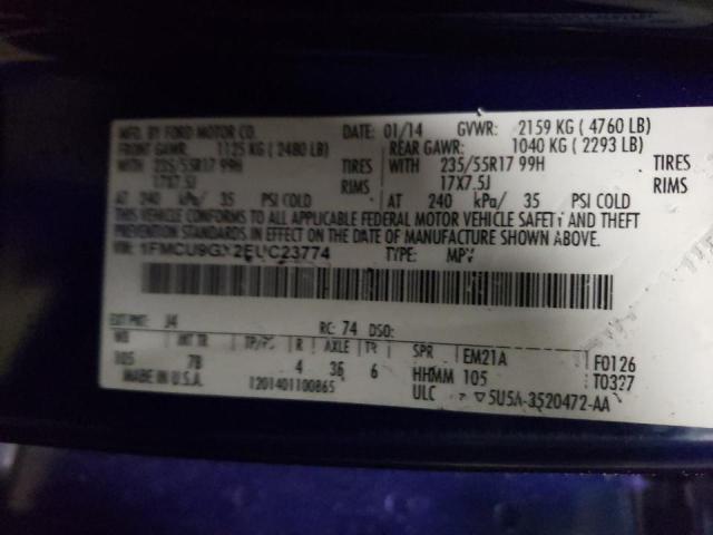 Photo 10 from auction – 2014 FORD ESCAPE SE with VIN 1FMCU9GX2EUC23774