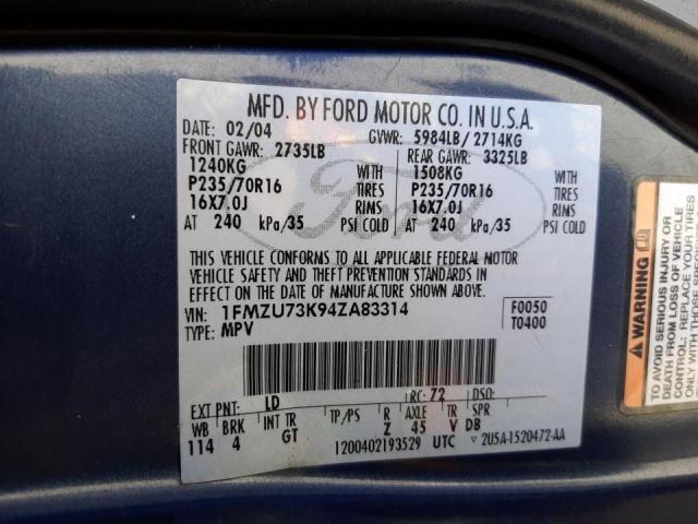 Zdjęcie 10 z aukcji – 2004 FORD EXPLORER X z VIN 1FMZU73K94ZA83314