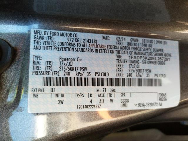 Photo 10 from auction – 2014 FORD FOCUS SE with VIN 1FADP3K20EL267261