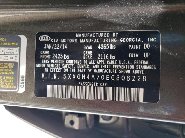 Photo 10 from auction – 2014 KIA OPTIMA EX with VIN 5XXGN4A70EG308228