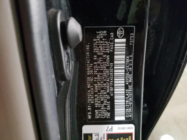 Photo 10 from auction – 2014 TOYOTA CAMRY L with VIN 4T1BF1FK4EU836749