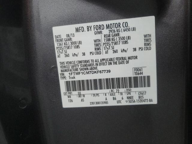 Photo 10 from auction – 2013 FORD F150 with VIN 1FTMF1CM7DKF67739