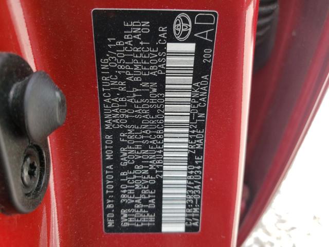 Photo 10 from auction – 2011 TOYOTA COROLLA with VIN 2T1BU4EE8BC602503