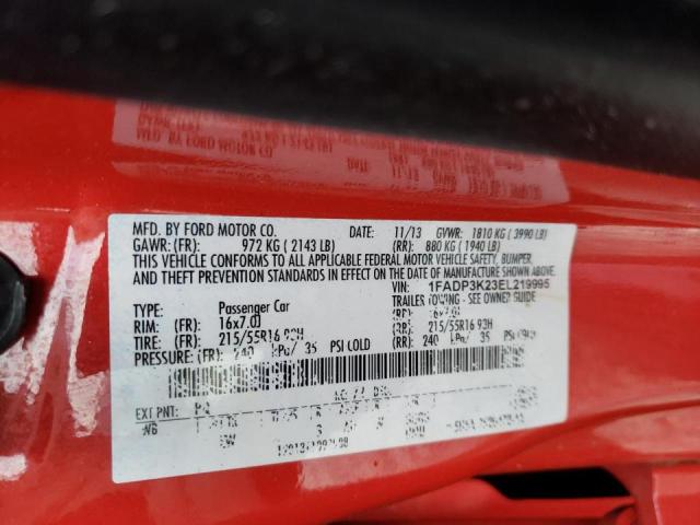 Photo 10 from auction – 2014 FORD FOCUS SE with VIN 1FADP3K23EL219995