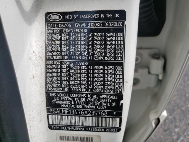 Photo 10 from auction – 2006 LAND ROVER RANGE ROVE with VIN SALMF13476A235768