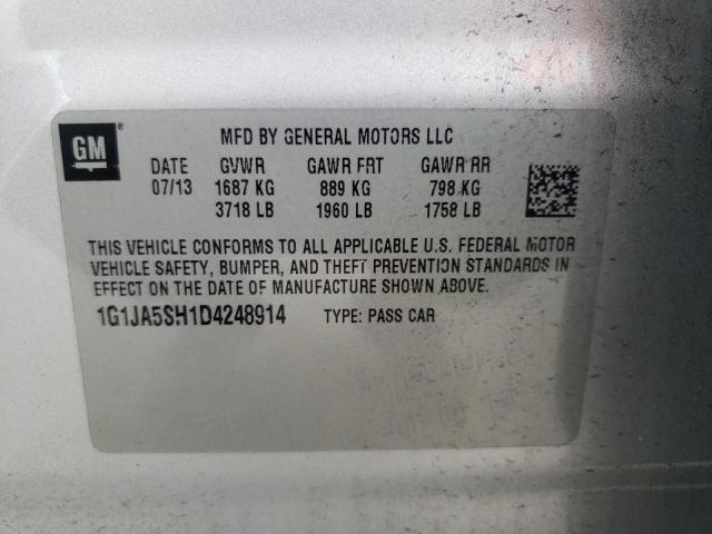 Photo 10 from auction – 2013 CHEVROLET SONIC LS with VIN 1G1JA5SH1D4248914