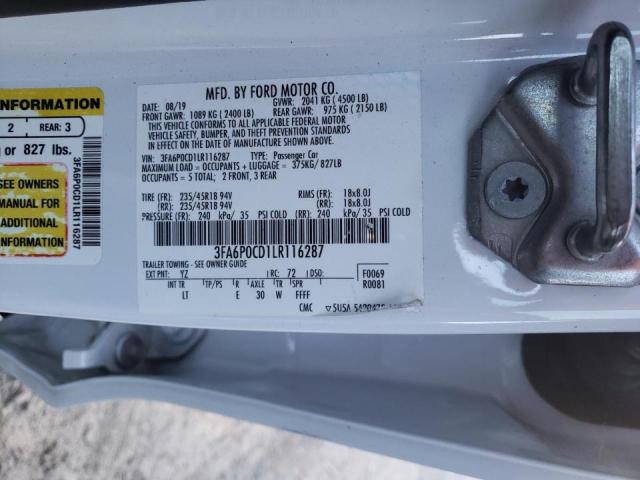Photo 10 from auction – 2020 FORD FUSION SEL with VIN 3FA6P0CD1LR116287