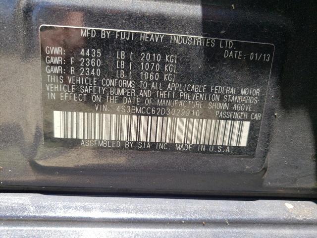 Photo 10 from auction – 2013 SUBARU LEGACY 2.5 with VIN 4S3BMCC62D3029910