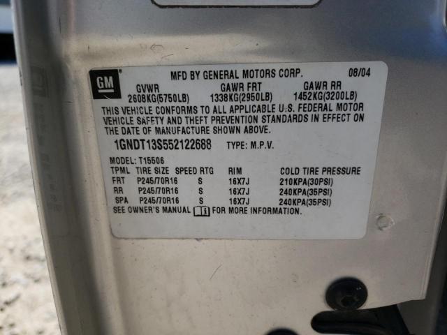 Photo 10 from auction – 2005 CHEVROLET TRAILBLAZE with VIN 1GNDT13S552122688