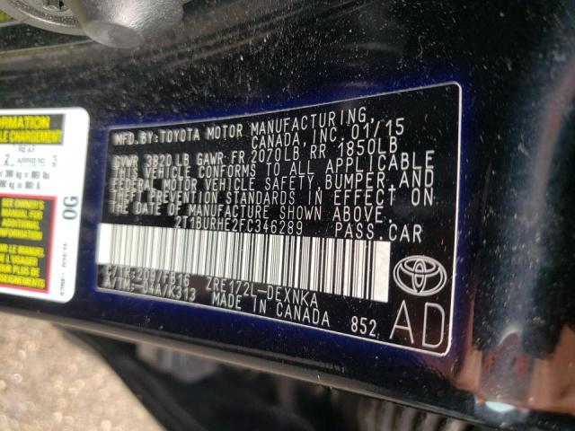 Photo 10 from auction – 2015 TOYOTA COROLLA L with VIN 2T1BURHE2FC346289