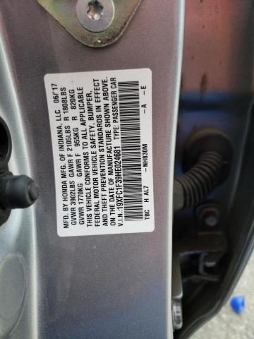 Photo 10 from auction – 2017 HONDA CIVIC EX with VIN 19XFC1F39HE024681