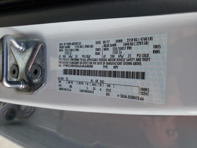 Photo 10 from auction – 2018 FORD ESCAPE SEL with VIN 1FMCU9HD4JUA34090
