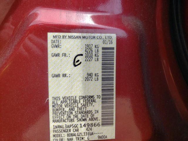 Photo 10 from auction – 2016 NISSAN ALTIMA 2.5 with VIN 1N4AL3AP5GC149866