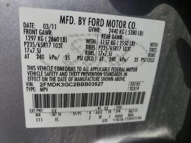 Photo 10 from auction – 2011 FORD EDGE SE with VIN 2FMDK3GC2BBB03527