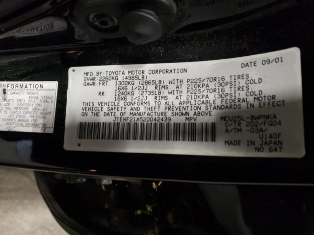 Photo 10 from auction – 2002 TOYOTA HIGHLANDER with VIN JTEHF21A520042439
