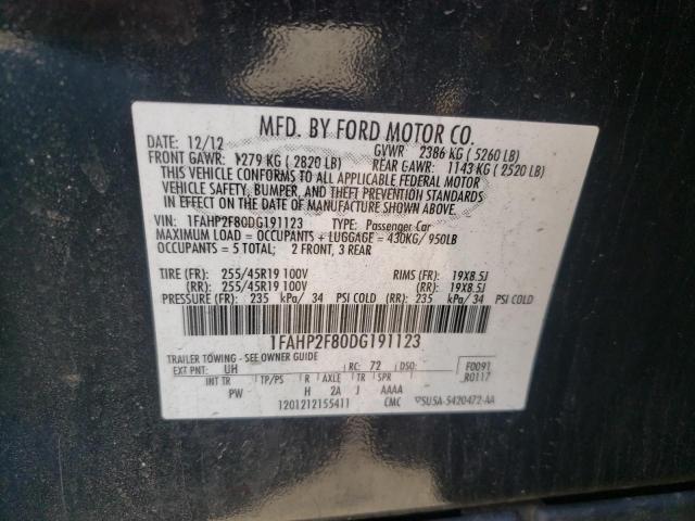 Photo 10 from auction – 2013 FORD TAURUS LIM with VIN 1FAHP2F80DG191123