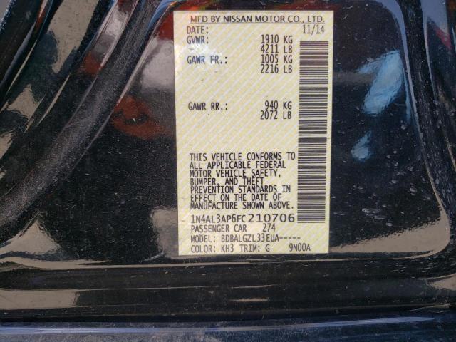 Photo 10 from auction – 2015 NISSAN ALTIMA 2.5 with VIN 1N4AL3AP6FC210706