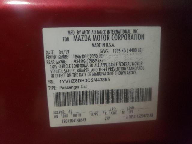 Photo 10 from auction – 2012 MAZDA 6 I with VIN 1YVHZ8DH3C5M43865