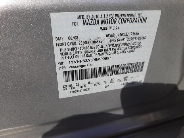 Photo 10 from auction – 2009 MAZDA 6 I with VIN 1YVHP82A395M00695