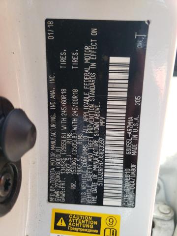 Photo 10 from auction – 2018 TOYOTA HIGHLANDER with VIN 5TDJZRFH7JS823597
